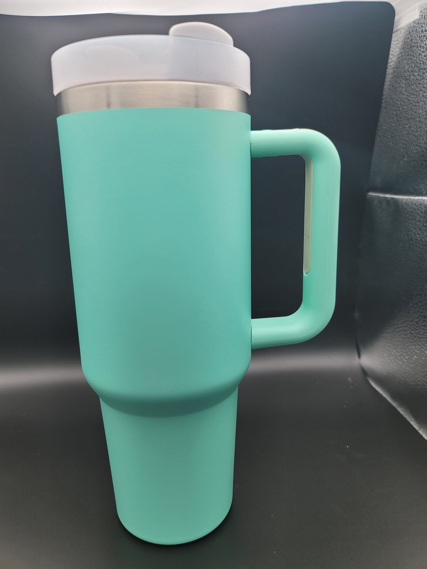 40 oz Handmade Tumbler with silicone handle "Longhorn" (Laser Engraved Powder Coat)