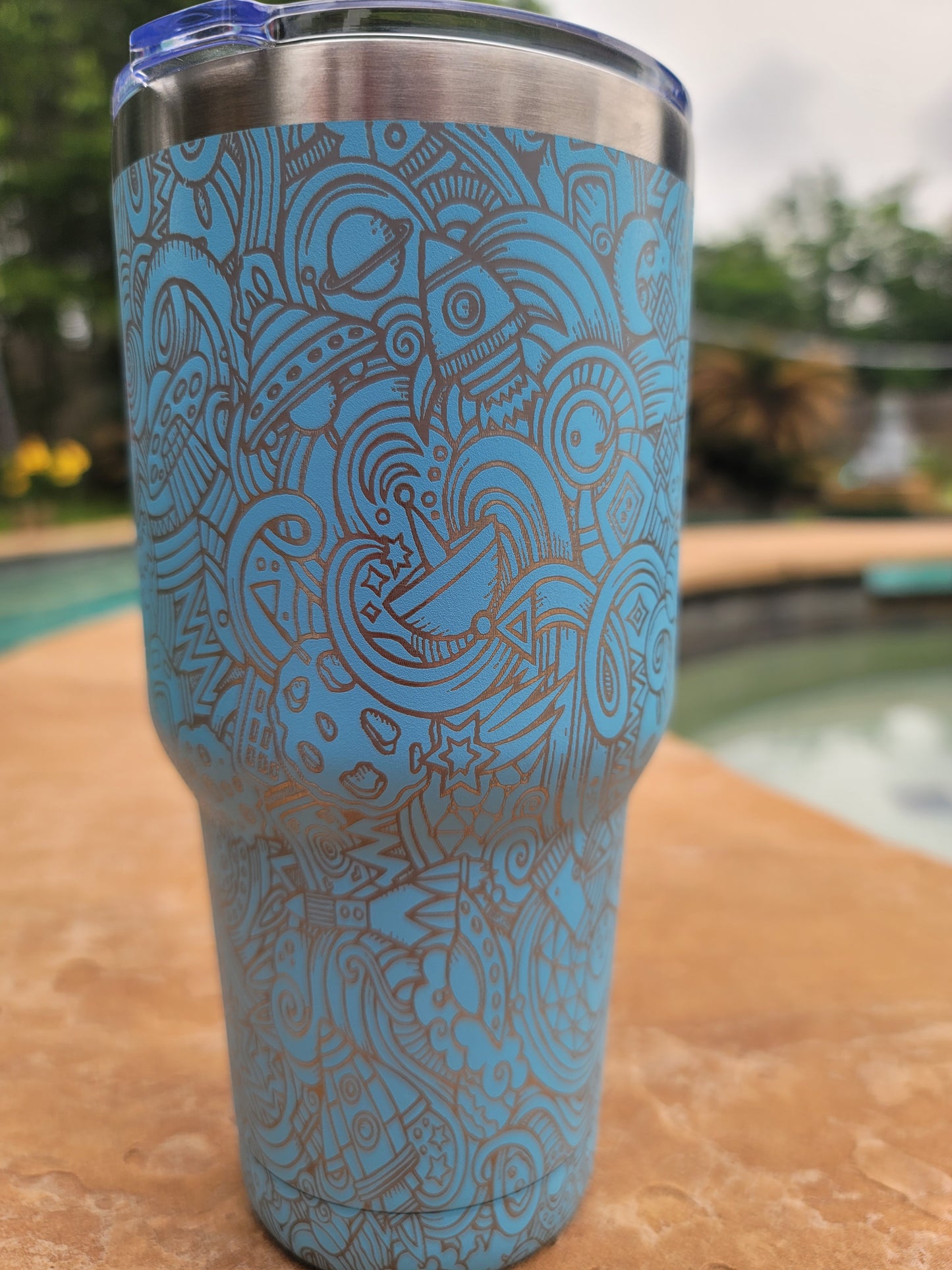 30 oz tumbler "Space" (Laser Engraved Powder Coat)