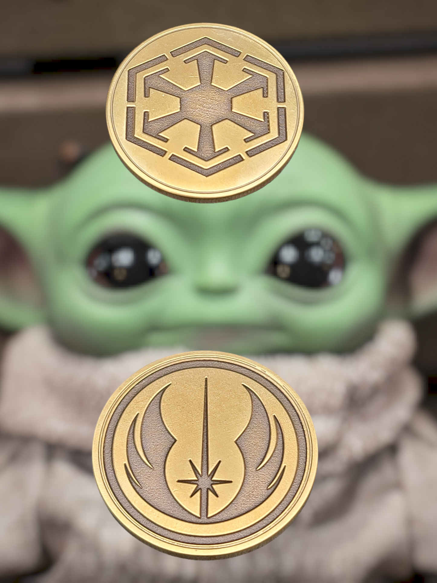 Custom Laser Engraved Brass Coin "Jedi"